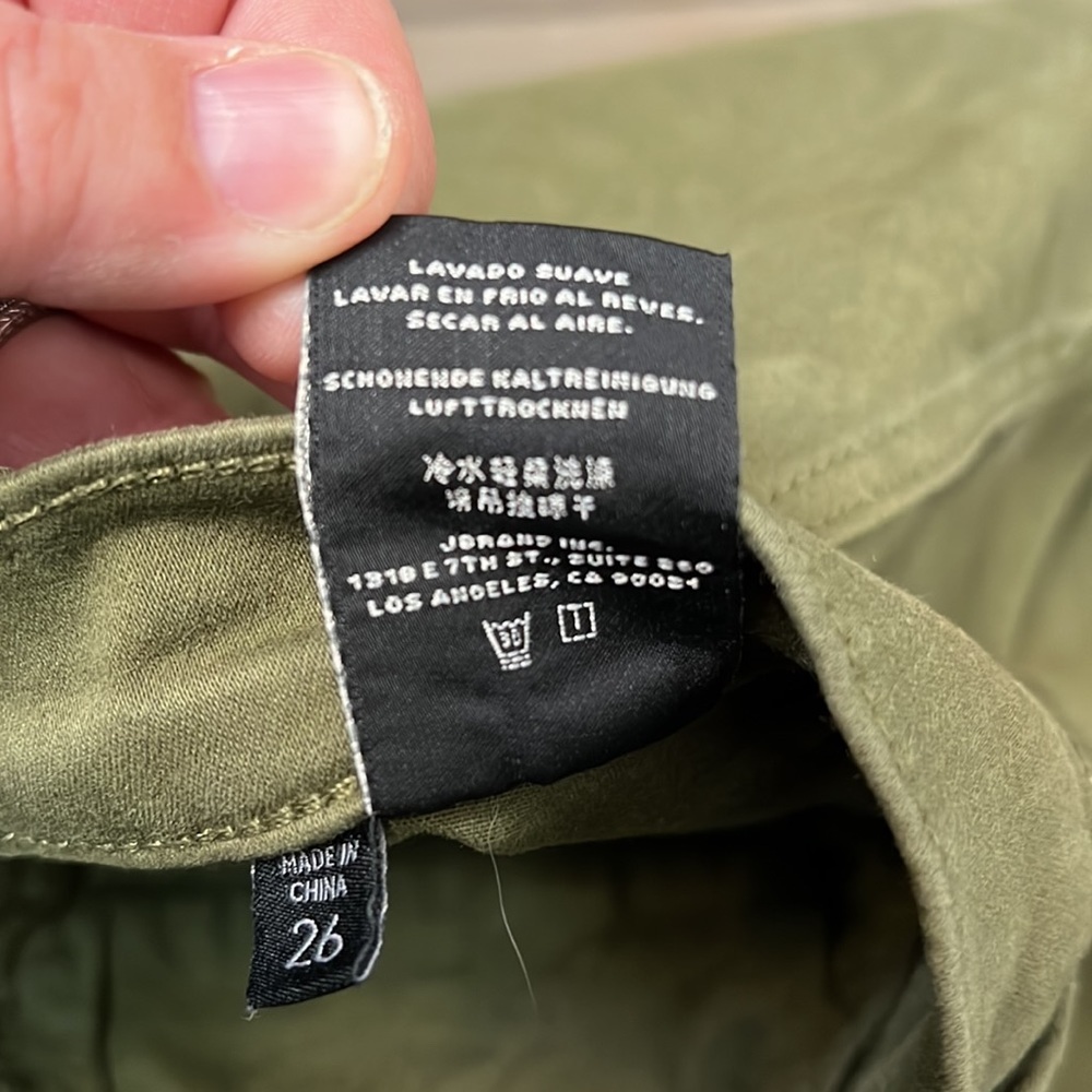 J BRAND ARKIN GREEN ZIP ANKLE UTILITY JOGGER PANTS SIZE 26 - Picture 15 of 16